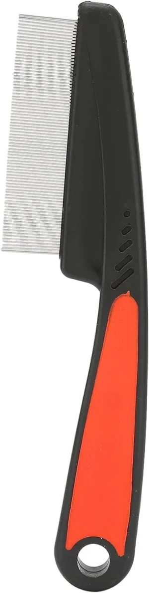 Flea Lice Comb, Stainless Steel Dog Cat Grooming Combs with Rounded Teeth, Double Sided Professional Pet Tear Stain Remover, Dematting Tool for Small, Medium & Large Pets